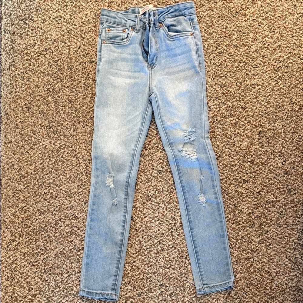 Signature by Levi Strauss Kids Faded Blue Distressed Jeans